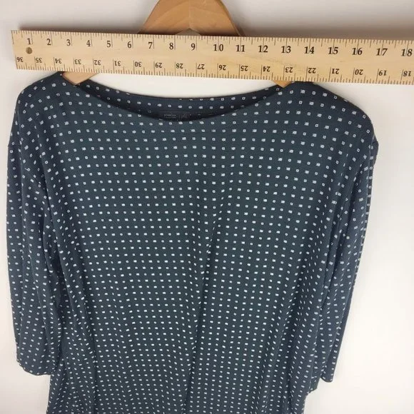 J Jill Wearever Collection Top Women Large Black Tunic Short Flowy Boat Neck - Picture 6 of 11